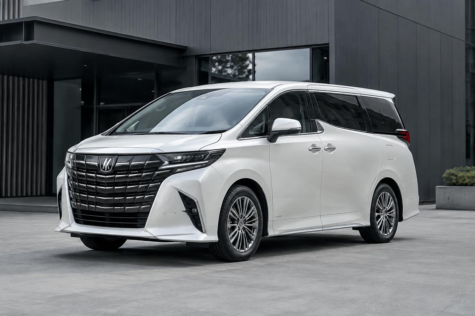 Illustrative white Toyota Alphard premium people mover